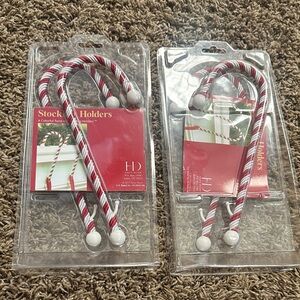 Candy Cane Stocking Holders - Red and White